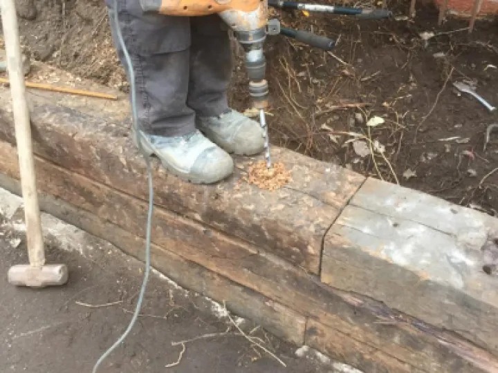Drilling the sleepers