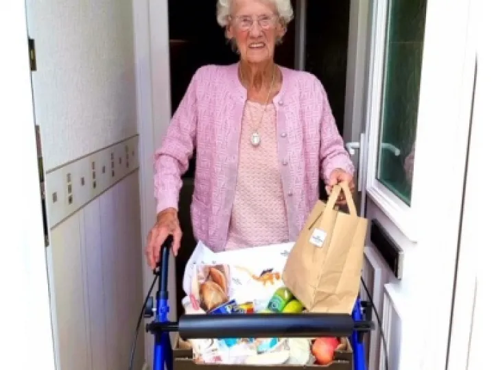 Ada Receiving Food Parcel From Age Uk