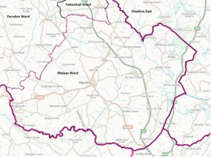 Malpas Ward Boundary Map