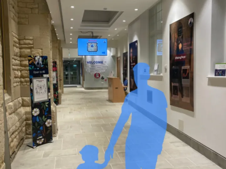 Brochure cover with figure