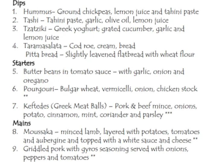 Greek Meal