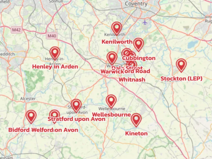 Map showing the location of South Warwickshire Circuit