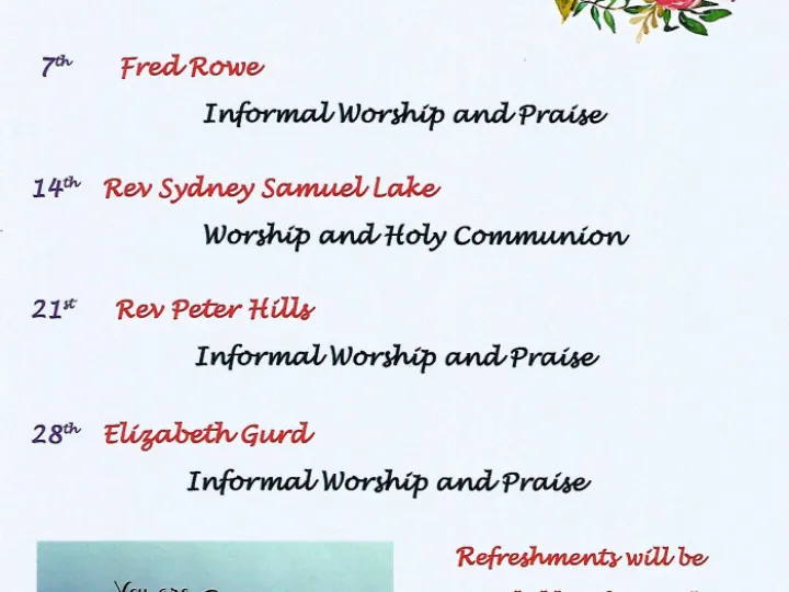 Sunday Services April 2024