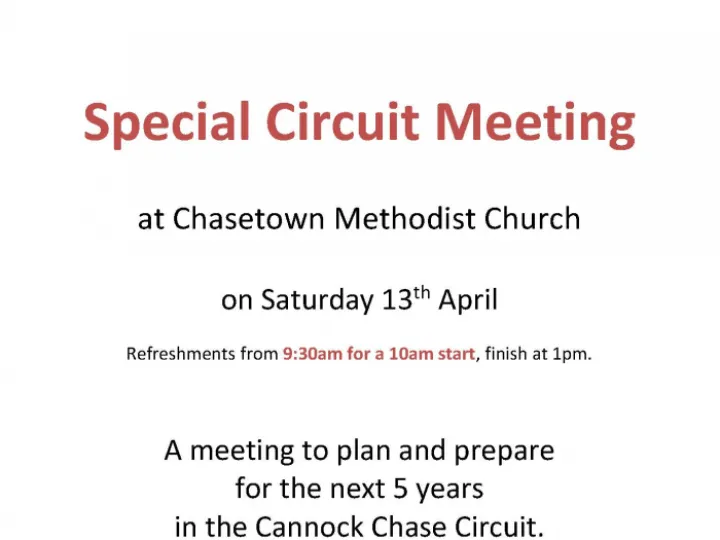 Special Circuit Meeting