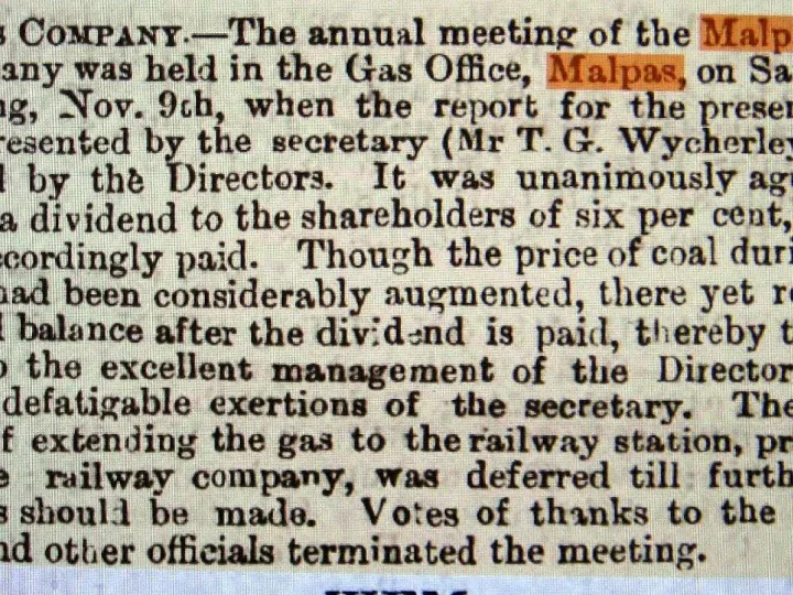 1887 Gas Works report
