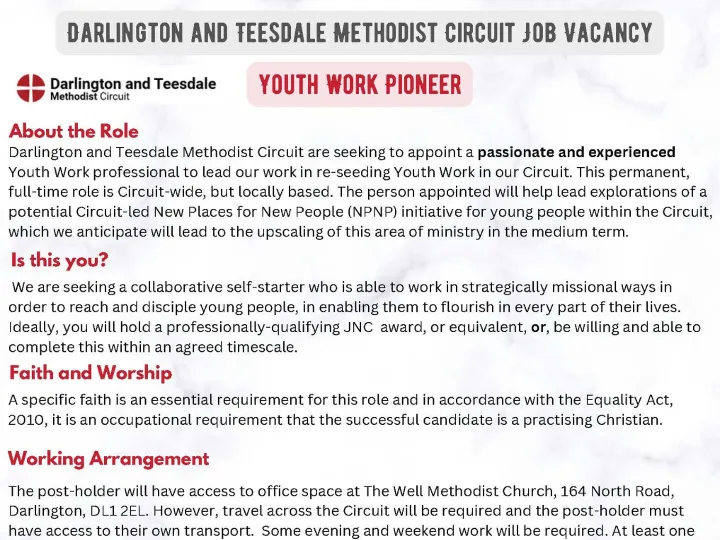 Youth Work Pioneer Advert