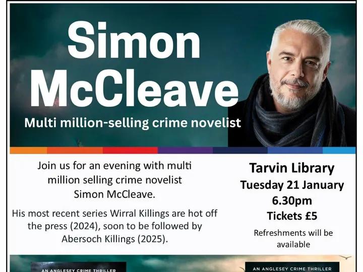 Tarvin Library &ndash; Simon McCleave Poster Jan 2025 3x