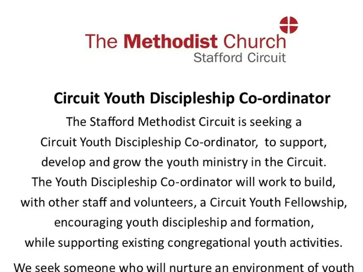Youth Discipleship Co-ordinator