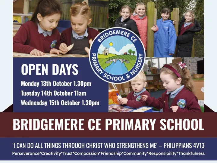 Bridgemere Ce Primary School Open Days 2025