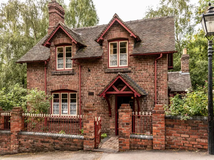 A picturesque brick cottage in England