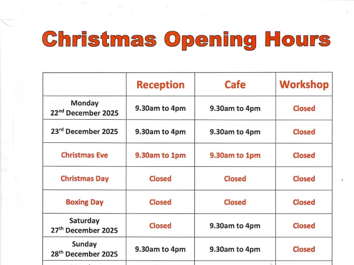 Christmas Hours 2025