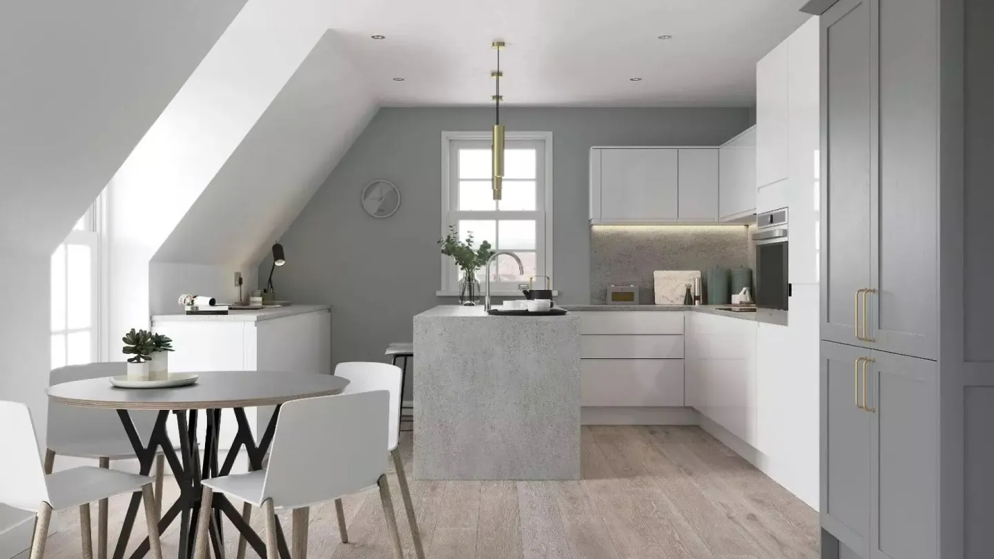 Alku Compact White Grey U-Shap